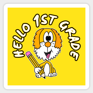 Hello 1st Grade Dog Back To School 2022 Sticker